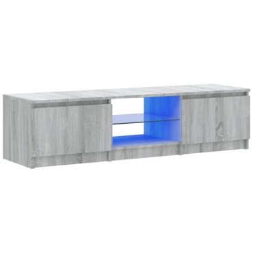 vidaXL Έπιπλο Τηλεόρασης με LED Γκρι Sonoma 140x40x36cm