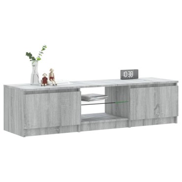 vidaXL Έπιπλο Τηλεόρασης με LED Γκρι Sonoma 140x40x36cm
