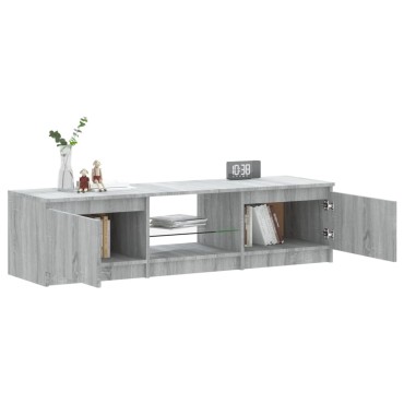 vidaXL Έπιπλο Τηλεόρασης με LED Γκρι Sonoma 140x40x36cm