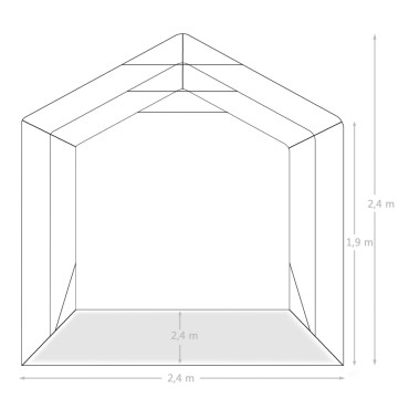 vidaXL Κιόσκι Γκαράζ Πράσινο 2,4 x 2,4 μ. από PVC
