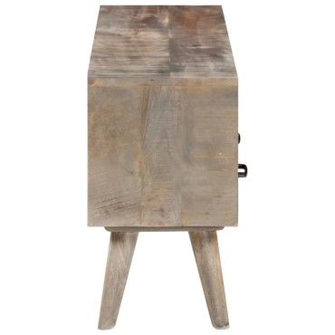 vidaXL Έπιπλο Τηλεόρασης Γκρι 130x35x51cm Μασίφ Ακατέργαστο Μάνγκο