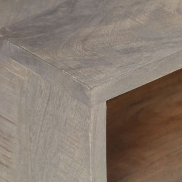 vidaXL Έπιπλο Τηλεόρασης Γκρι 130x35x51cm Μασίφ Ακατέργαστο Μάνγκο