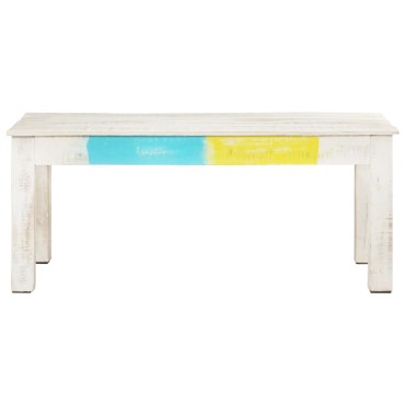 vidaXL Τραπεζάκι Σαλονιού Λευκό 110x60x45cm από Μασίφ Ξύλο Μάνγκο 1 τεμ.