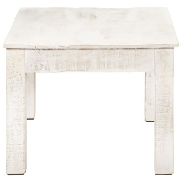 vidaXL Τραπεζάκι Σαλονιού Λευκό 110x60x45cm από Μασίφ Ξύλο Μάνγκο 1 τεμ.