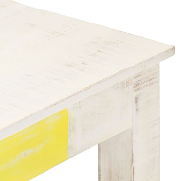 vidaXL Τραπεζάκι Σαλονιού Λευκό 110x60x45cm από Μασίφ Ξύλο Μάνγκο 1 τεμ.