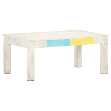 vidaXL Τραπεζάκι Σαλονιού Λευκό 110x60x45cm από Μασίφ Ξύλο Μάνγκο 1 τεμ.