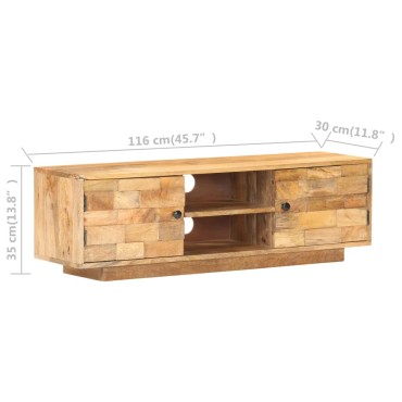 vidaXL Έπιπλο Τηλεόρασης 116x30x35cm από Μασίφ Ξύλο Μάνγκο