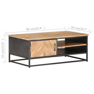 vidaXL Τραπεζάκι Σαλονιού 90x50x35cm από Μασίφ Ξύλο Ακακίας 1 τεμ.