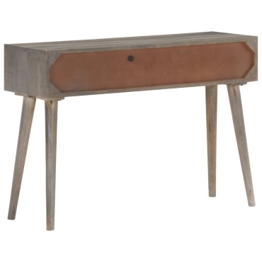 vidaXL Τραπέζι Κονσόλα Γκρι 110x35x75cm Μασίφ Ακατέργαστο Ξύλο Μάνγκο 1 τεμ.