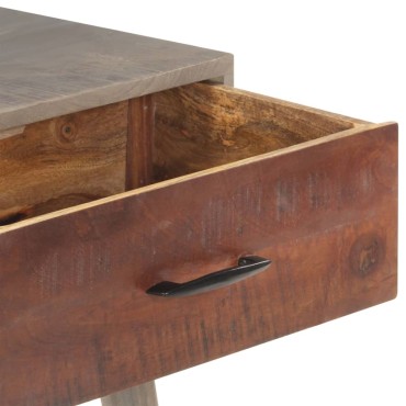 vidaXL Τραπέζι Κονσόλα Γκρι 110x35x75cm Μασίφ Ακατέργαστο Ξύλο Μάνγκο 1 τεμ.