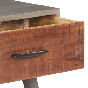 vidaXL Τραπέζι Σαλονιού Γκρι 100x60x40cm Μασίφ Ακατέργ. Ξύλο Μάνγκο 1 τεμ.