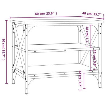 vidaXL Έπιπλο Τηλεόρασης Καπνιστή Δρυς 60x40x50cm Επεξ. Ξύλο 1 τεμ.