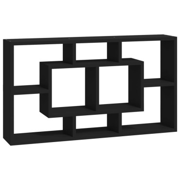 vidaXL Ραφιέρα Τοίχου 8 Τμημάτων Μαύρη 85x16x47,5cm 1 τεμ.