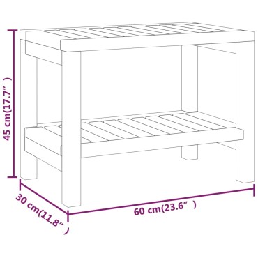 vidaXL Τραπέζι Βοηθητικό Μπάνιου 60 x 30 x 45 εκ. από Μασίφ Ξύλο Teak