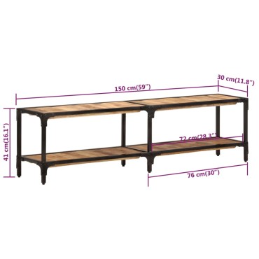 vidaXL Έπιπλο Τηλεόρασης 150x30x41cm από Μασίφ Ξύλο Μάνγκο