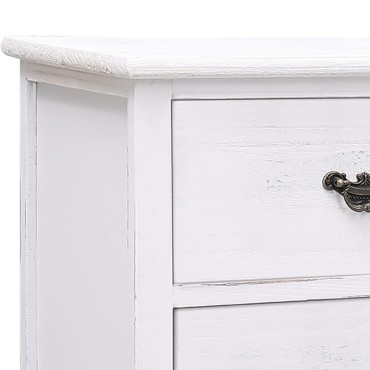 vidaXL Έπιπλο Τηλεόρασης Αντικέ Λευκό 108x30x40cm Μασίφ Παυλώνιας