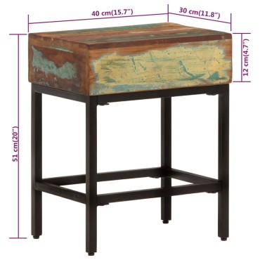 vidaXL Τραπεζάκι Βοηθητικό 40x30x51cm Μασίφ Ανακυκλωμένο Ξύλο 1 τεμ.