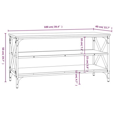 vidaXL Έπιπλο Τηλεόρασης Καπνιστή Δρυς 100x40x50cm Επεξ. Ξύλο 1 τεμ.