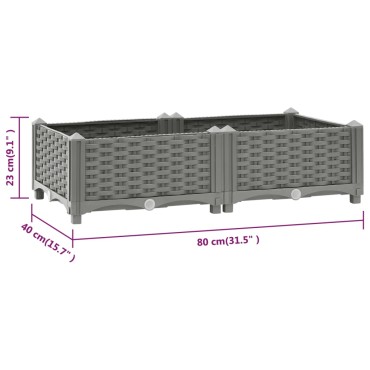 vidaXL Ζαρντινιέρα 80 x 40 x 23 εκ. από Πολυπροπυλένιο