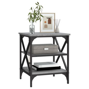 vidaXL Βοηθητικό Τραπέζι Γκρι Sonoma 40x42x50cm Επεξεργασμένο Ξύλο 1 τεμ.