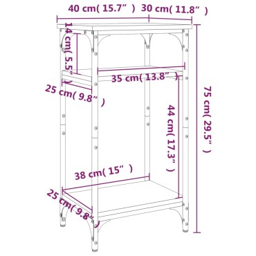 vidaXL Βοηθητικό Τραπέζι Μαύρο 40x30x75cm από Επεξεργασμένο Ξύλο 1 τεμ.