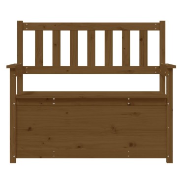 vidaXL Παγκάκι Μελί Καφέ 112,5x51,5x96,5cm από Μασίφ Ξύλο Πεύκου