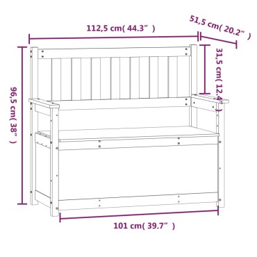 vidaXL Παγκάκι Μελί Καφέ 112,5x51,5x96,5cm από Μασίφ Ξύλο Πεύκου