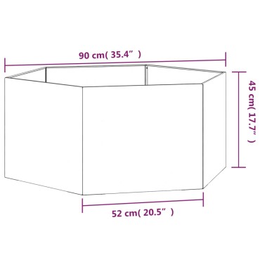 vidaXL Ζαρντινιέρα Σκουρ. 90 x 90 x 45 εκ. Ατσάλι Σκληρυθέν στον Αέρα