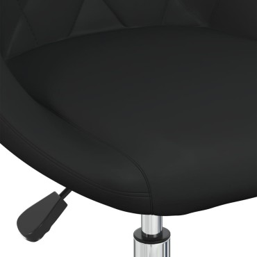 vidaXL Καρέκλες Τραπεζαρίας Περιστρεφόμενες 2 τεμ. Μαύρες Συνθ. Δέρμα 46x44x(67,5-79)cm