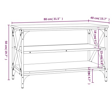vidaXL Έπιπλο Τηλεόρασης Μαύρο 80x40x50cm από Επεξεργασμένο Ξύλο 1 τεμ.