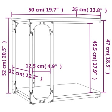 vidaXL Βοηθητικό Τραπέζι Καφέ Δρυς 50x35x52cm Επεξεργασμένο Ξύλο 1 τεμ.