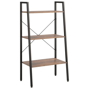 vidaXL Ραφιέρα 3 Επιπέδων Σκούρο Καφέ & Μαύρο 56x35x108cm 1 τεμ.