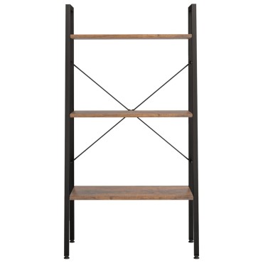 vidaXL Ραφιέρα 3 Επιπέδων Σκούρο Καφέ & Μαύρο 56x35x108cm 1 τεμ.