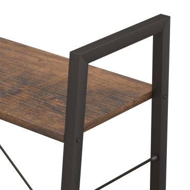 vidaXL Ραφιέρα 3 Επιπέδων Σκούρο Καφέ & Μαύρο 56x35x108cm 1 τεμ.