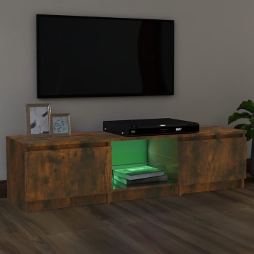 vidaXL Έπιπλο Τηλεόρασης με LED Καπνιστή Δρυς 140x40x35,5cm