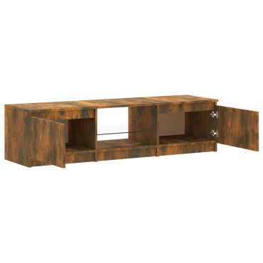 vidaXL Έπιπλο Τηλεόρασης με LED Καπνιστή Δρυς 140x40x35,5cm