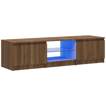 vidaXL Έπιπλο Τηλεόρασης με LED Καφέ δρυς 140x40x36cm