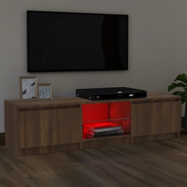vidaXL Έπιπλο Τηλεόρασης με LED Καφέ δρυς 140x40x36cm