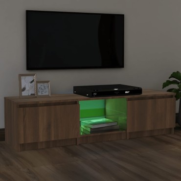 vidaXL Έπιπλο Τηλεόρασης με LED Καφέ δρυς 140x40x36cm