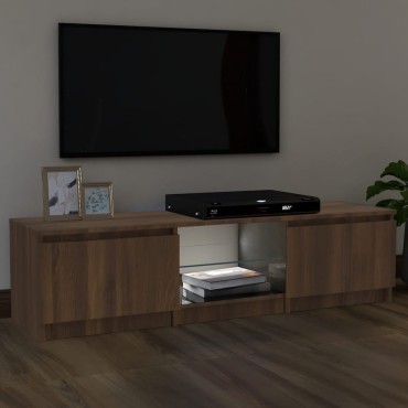 vidaXL Έπιπλο Τηλεόρασης με LED Καφέ δρυς 140x40x36cm