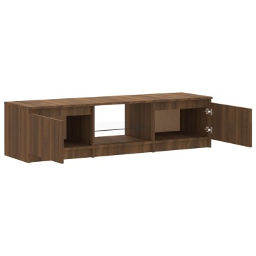 vidaXL Έπιπλο Τηλεόρασης με LED Καφέ δρυς 140x40x36cm