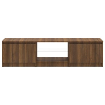 vidaXL Έπιπλο Τηλεόρασης με LED Καφέ δρυς 140x40x36cm
