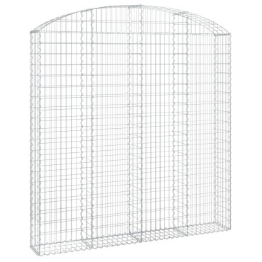 vidaXL Συρματοκιβώτιο Τοξωτό 200x30x200/220εκ. από Γαλβανισμένο Χάλυβα