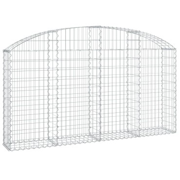 vidaXL Συρματοκιβώτιο Τοξωτό 200x30x100/120εκ. από Γαλβανισμένο Χάλυβα