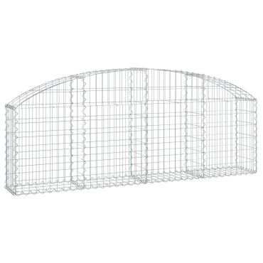 vidaXL Συρματοκιβώτιο Τοξωτό 200x30x60/80εκ. από Γαλβανισμένο Χάλυβα