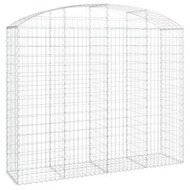 vidaXL Συρματοκιβώτιο Τοξωτό 200x50x160/180εκ. από Γαλβανισμένο Χάλυβα