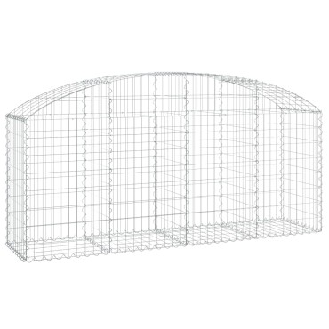 vidaXL Συρματοκιβώτιο Τοξωτό 200x50x80/100εκ. από Γαλβανισμένο Χάλυβα