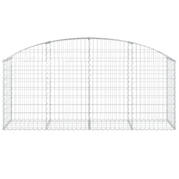 vidaXL Συρματοκιβώτιο Τοξωτό 200x50x80/100εκ. από Γαλβανισμένο Χάλυβα