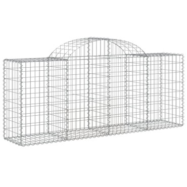 vidaXL Συρματοκιβώτιο Τοξωτό 200x50x80/100εκ. από Γαλβανισμένο Χάλυβα