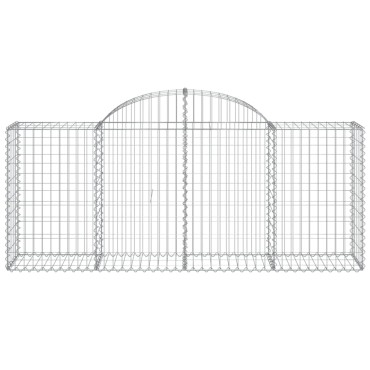 vidaXL Συρματοκιβώτιο Τοξωτό 200x50x80/100εκ. από Γαλβανισμένο Χάλυβα